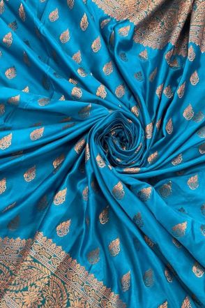 Blue Weaving Work Banarasi Silk Saree