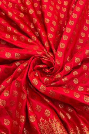 Red Banarasi Pure Silk Weaving Work Saree