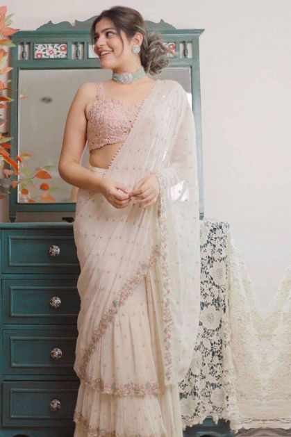 Rinaaz fashion Indian Designer Saree Sari Frill India | Ubuy