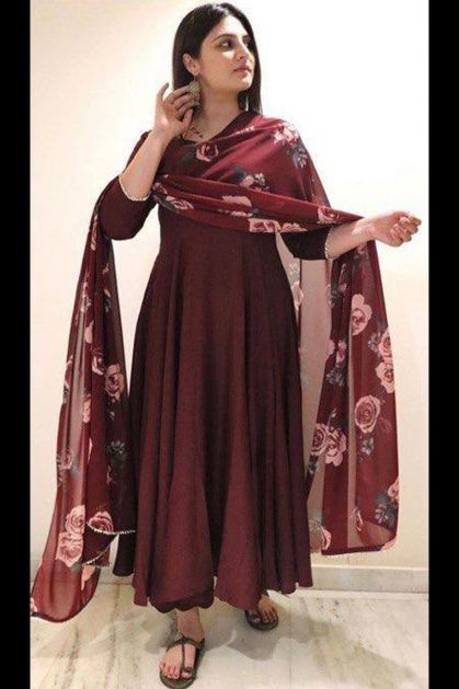 Maroon Party Wear Anarkali Gown Suit With Designer Georgette Embroidery  Work, Indian Pakistani Anarkali Suits, Anniversary, Birthday Gift - Etsy  Denmark