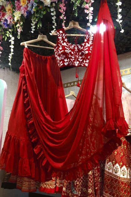 INDIAN DESIGNER GEORGETTE LEHENGA ATTACHED BLOUSE & DUPATTA FOR PARTY WEAR  | eBay