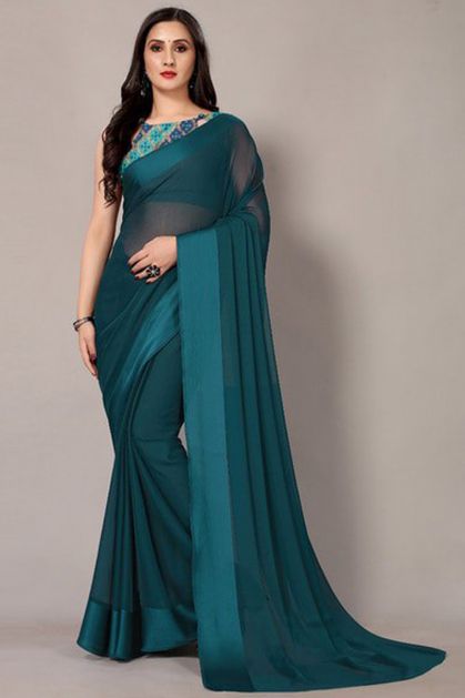 Dark Blue Silk Saree with Free Saree Bag – Le Pleat