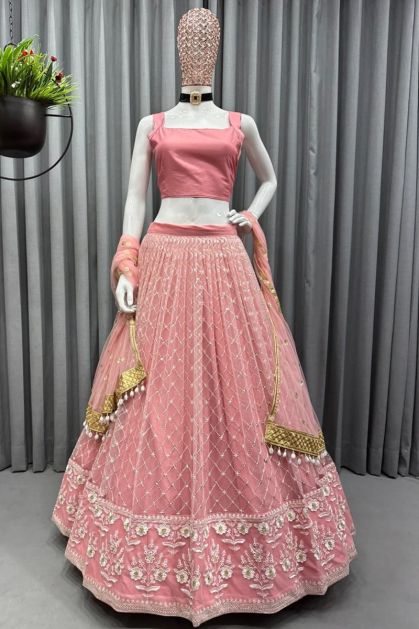 Buy online Peach Sequence Work Lehenga from ethnic wear for Women by Divya  Lehenga House for ₹5959 at 51% off | 2024 Limeroad.com