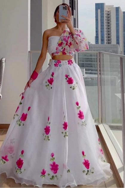 Buy Printed Lehenga With Crop Top for Women Online from India's Luxury  Designers 2024