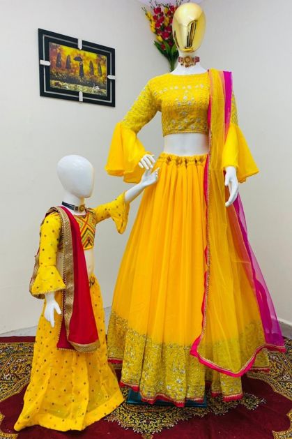 Buy Indian Mother Daughter Matching Set Lehenga Choli for Women Designer  Lengha Wedding Bridesmaid Dresses Brocade Lehenga Blouse Online in India -  Etsy
