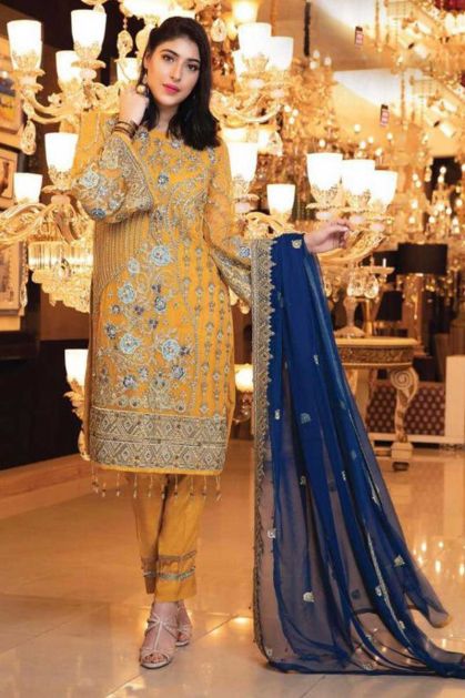 Selfie Chrome Yellow Pakistani Suit Set